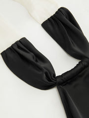 Satin Halter Neckline Bowknot Mini Dress