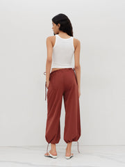 Low Rise Knotted Drawstring Cropped Cargo Pants