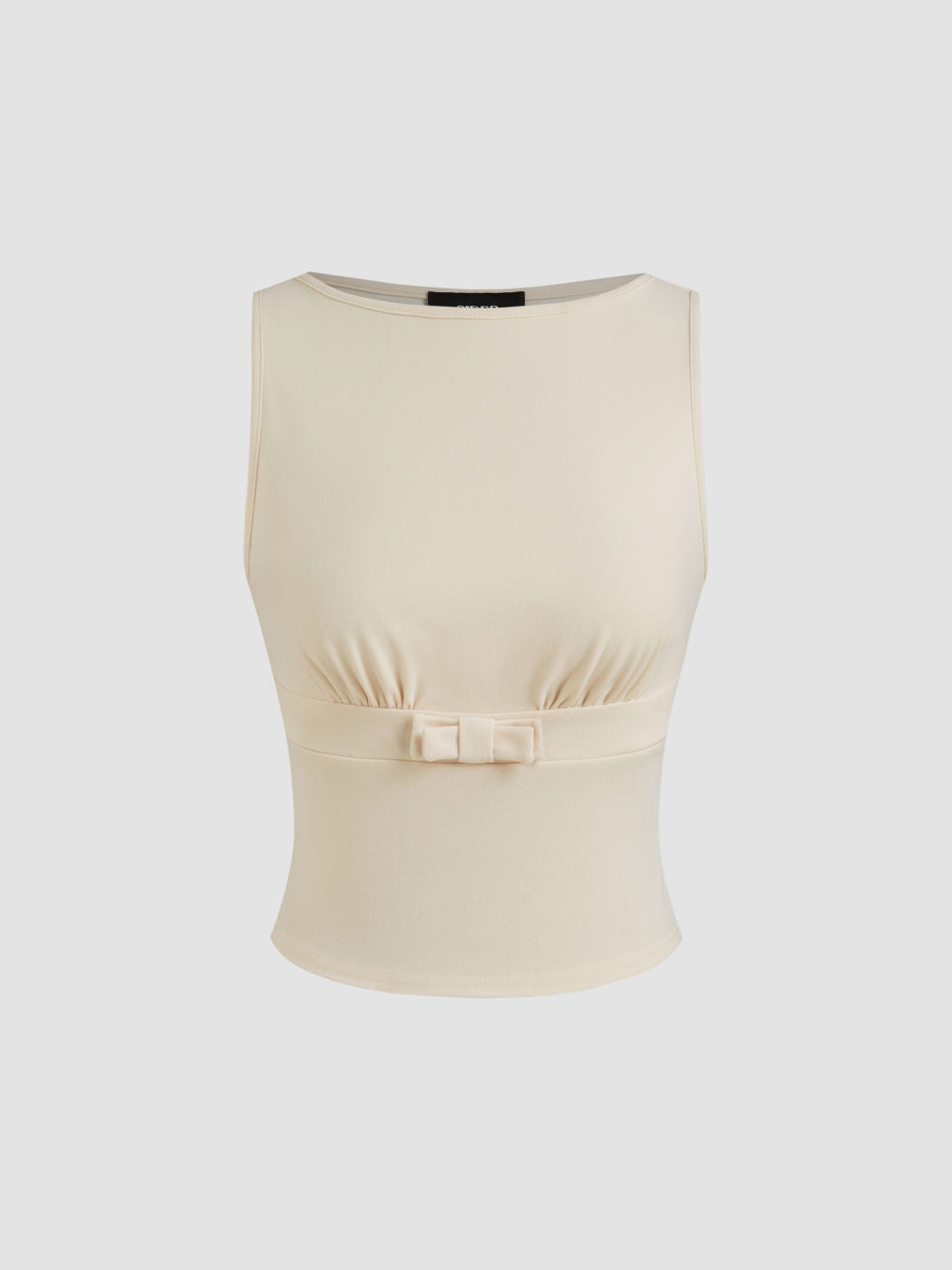 Boat Neck Bowknot Crop Tank Top