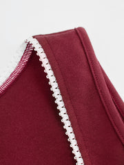 Cotton-blend U-neckline Contrasting Binding Ruched Tank Top