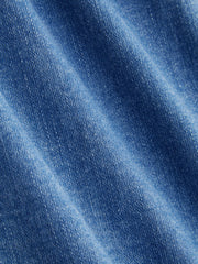 Stretch Denim Solid Zipper Knotted Mini Dress