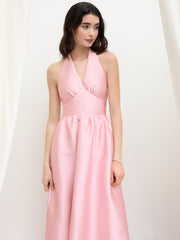 Halter Neckline Bowknot Maxi Dress