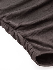Asymmetrical Neck Ruched Lettuce Trim Tee & The Mini