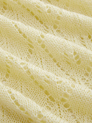 Knit Round Neckline Cut Out Crochet Cover Up Dress