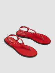 ROPE FLIP-FLOP SATIN FLAT SANDALS