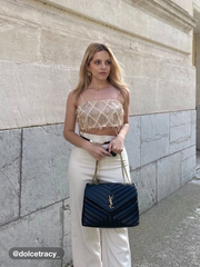 Sequins Tassel Crop Cami Top