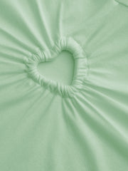 Round Neckline Heart Cut Out Top