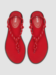 ROPE FLIP-FLOP SATIN FLAT SANDALS