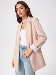 Woven Blazer With Pocket