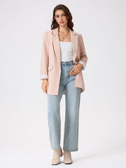 Woven Blazer With Pocket