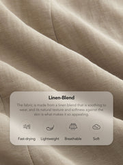 Linen-blend Asymmetrical Neck Bowknot Romper