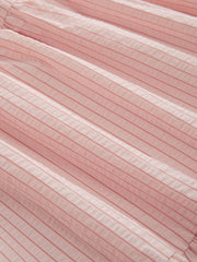 Cotton-blend Mid Rise Stripe Tiered Maxi Skirt