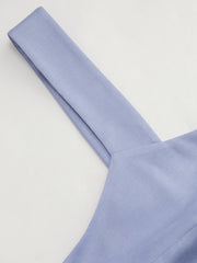 Square Neck Ruched Asymmetrical Hem Mini Dress Curve & Plus