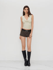 Cowl Neck Stripe Tank Top