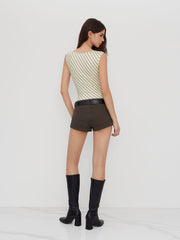 Cowl Neck Stripe Tank Top