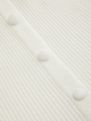Knit Halter Neckline Rib Button Crop Top