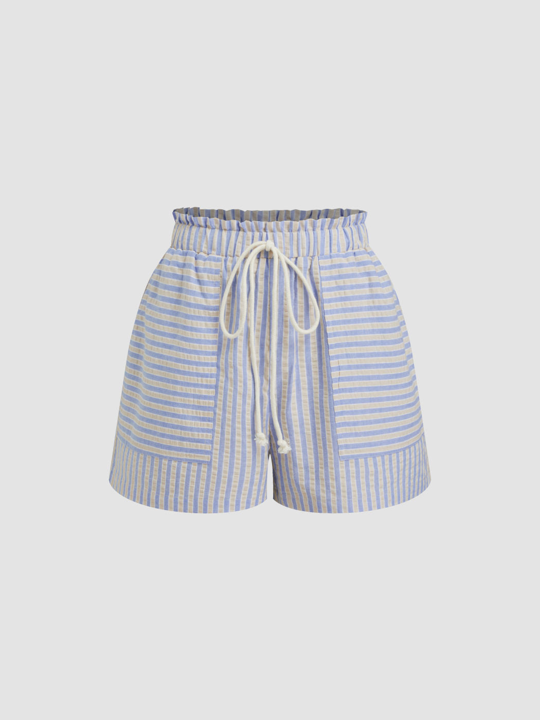 Drawstring Pull-On Striped Shorts