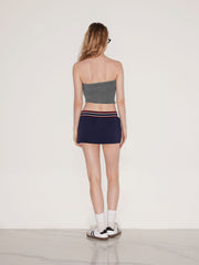 Asymmetrical Hem Draped Bandeau Top