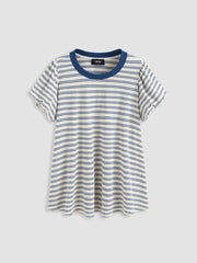 Terry Stripe T Shirt Oversized Mini Dress