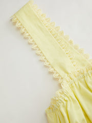 100% Cotton Square Neck Broderie Anglaise Tie Front Bow Top Curve & Plus