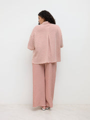 Collar Stripe Button Through Oversized Shirt Curve & Plus
