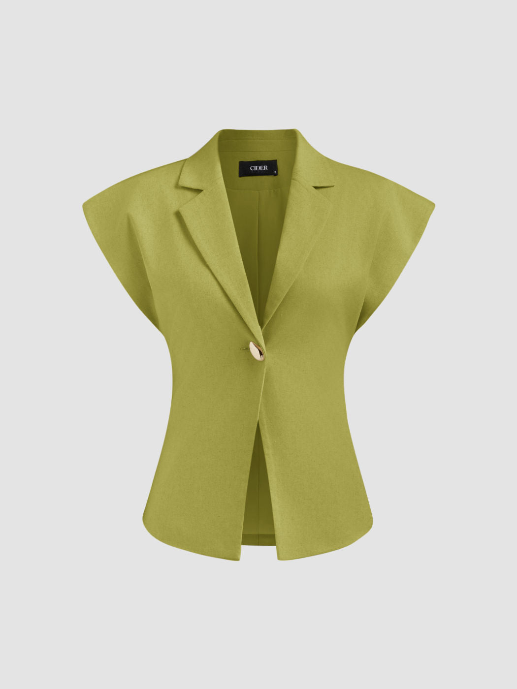 Linen-blend V-neck Dolman Sleeve Blazer Vest