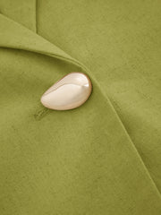 Linen-blend V-neck Dolman Sleeve Blazer Vest