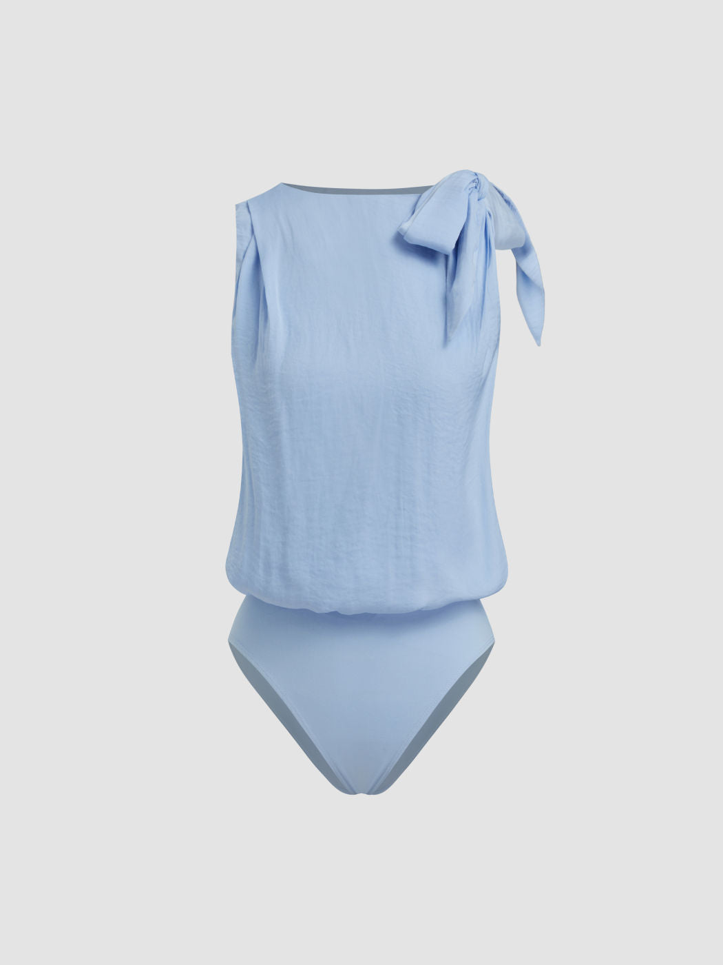 Boat Neck Bowknot Bodysuit