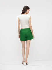 Linen-blend Pocket A-lined Skort