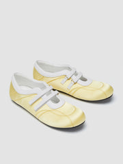 ADJUSTABLE STRAP SATIN & FAUX LEATHER SNEAKERS