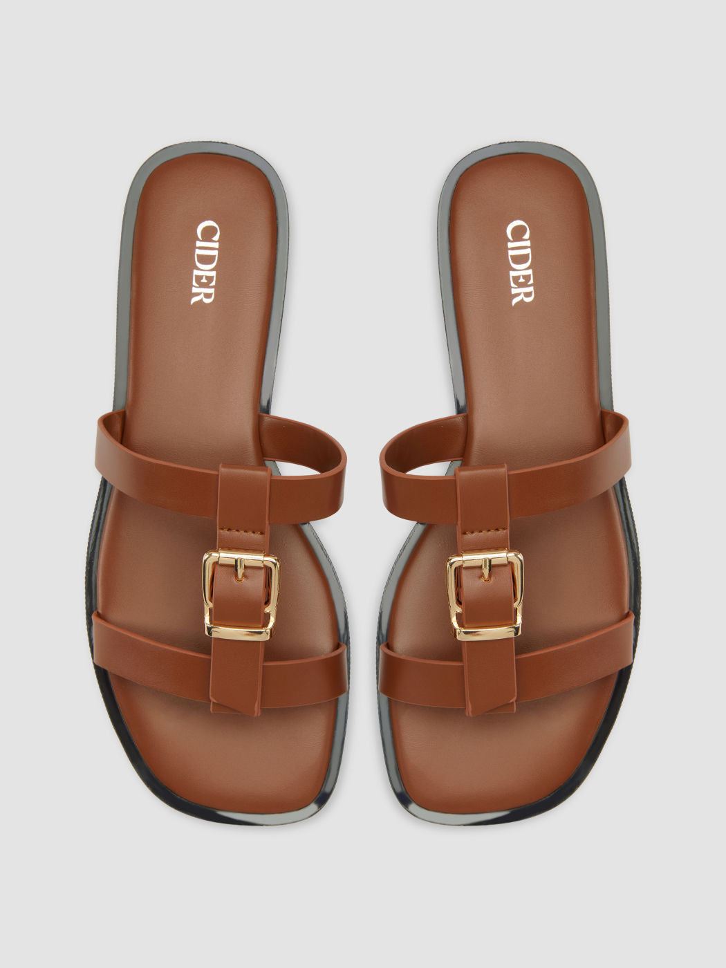 DOUBLE STRAP BUCKLE SLIPPERS