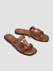 DOUBLE STRAP BUCKLE SLIPPERS