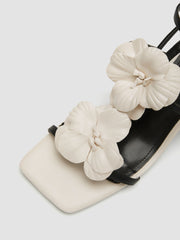 DOUBLE FLOWER & ADJUSTABLE STRAP HEELS