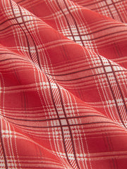 Chiffon Cowl Neck Tartan Knotted Ruched Top