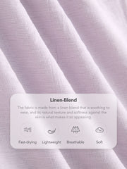 Linen-blend Halter Neckline Drawstring Mini Dress