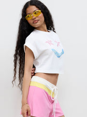 Cotton-blend Smile Starfish Graphic Oversized Tee