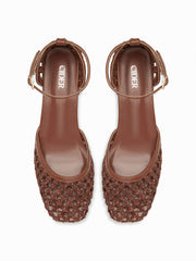 WOVEN STRAP CHUNKY HEELS