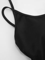 Built-in Bra U-neckline Stripe Knotted Cami Top