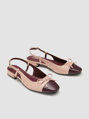 TWO-TONE BOW SLINGBACK MARY JANE FLATS