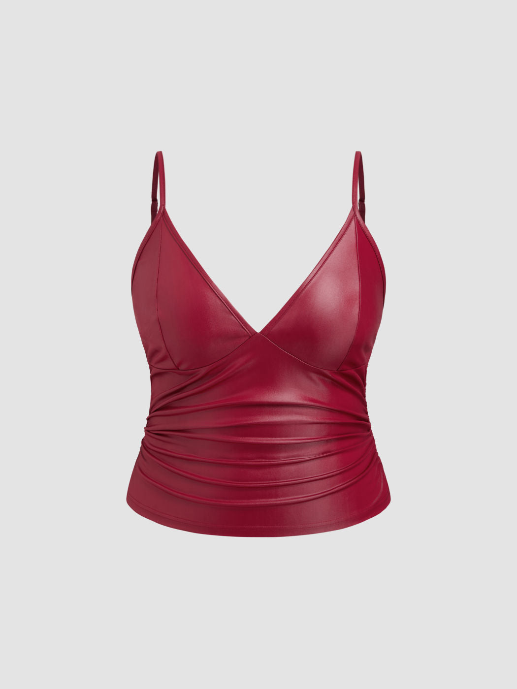 V-Neck Ruched Cami Top Curve & Plus