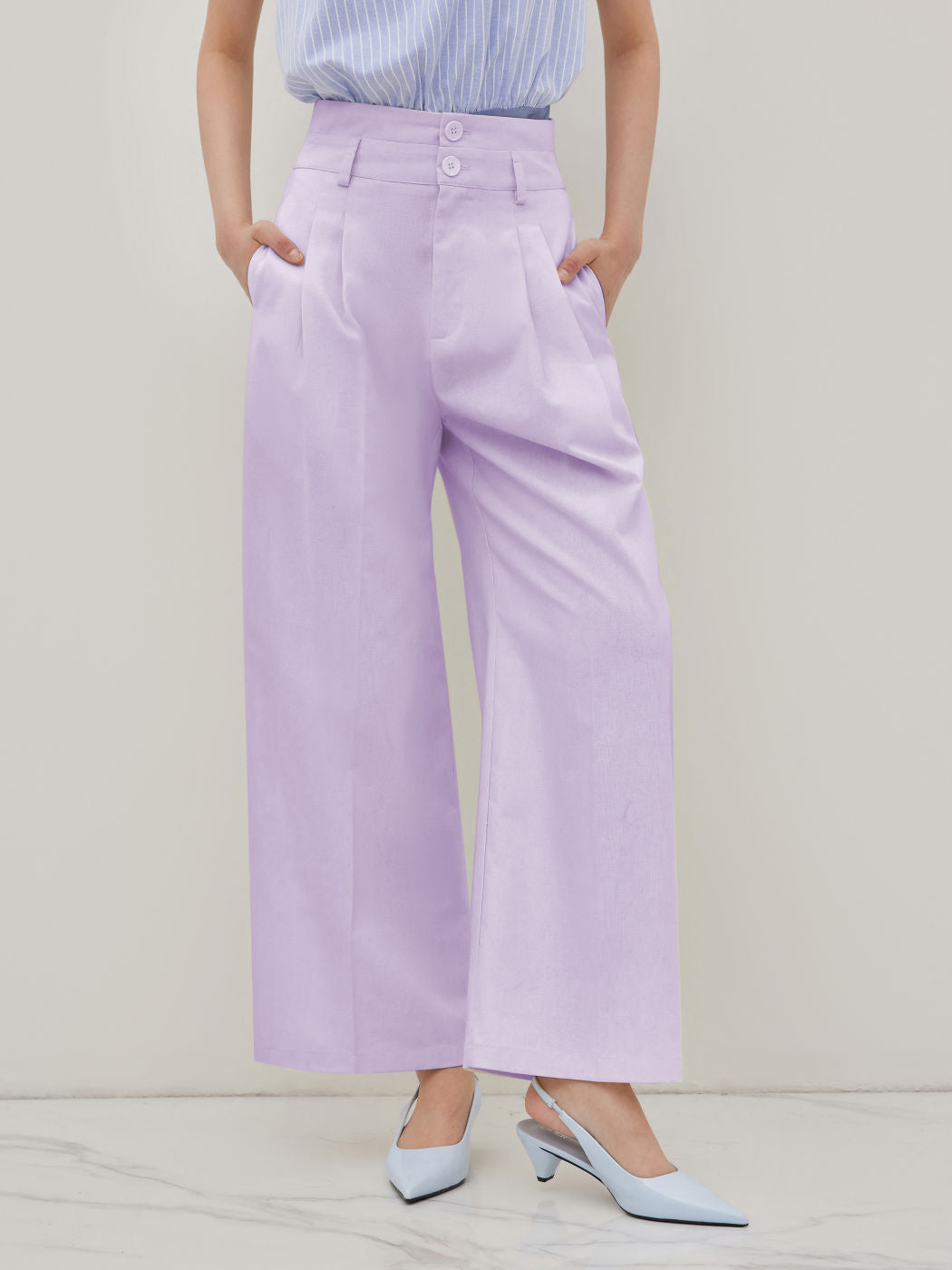 High Rise Linen Trousers