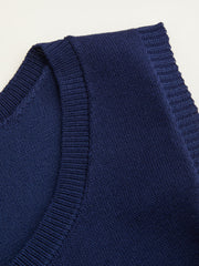 Knit Scoop Neckline Tie Side Button Front Vest
