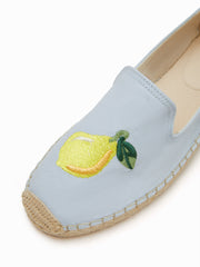 LEMON EMBROIDERED FISHERMAN FLATS