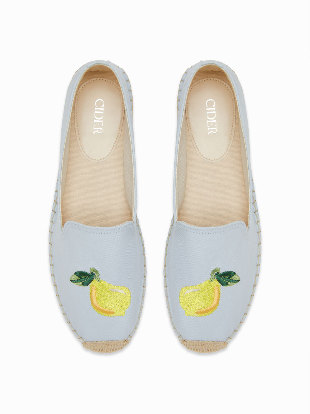 LEMON EMBROIDERED FISHERMAN FLATS