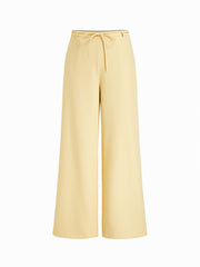 Mid Rise Knotted Wide Leg Trousers