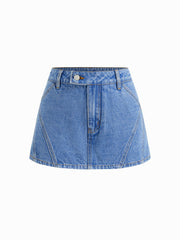 Denim Low Rise Micro Mini Skorts