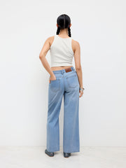 Cider Denim Low Rise Rhinestone Baggy Jeans