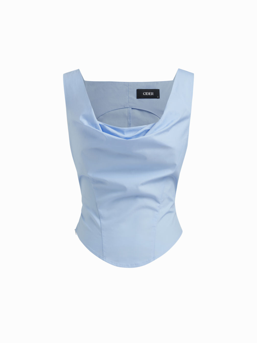 100% Cotton Cowl Neck Asymmetrical Hem Tank Top