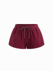 Fleece Low Rise Drawstring Micro Shorts