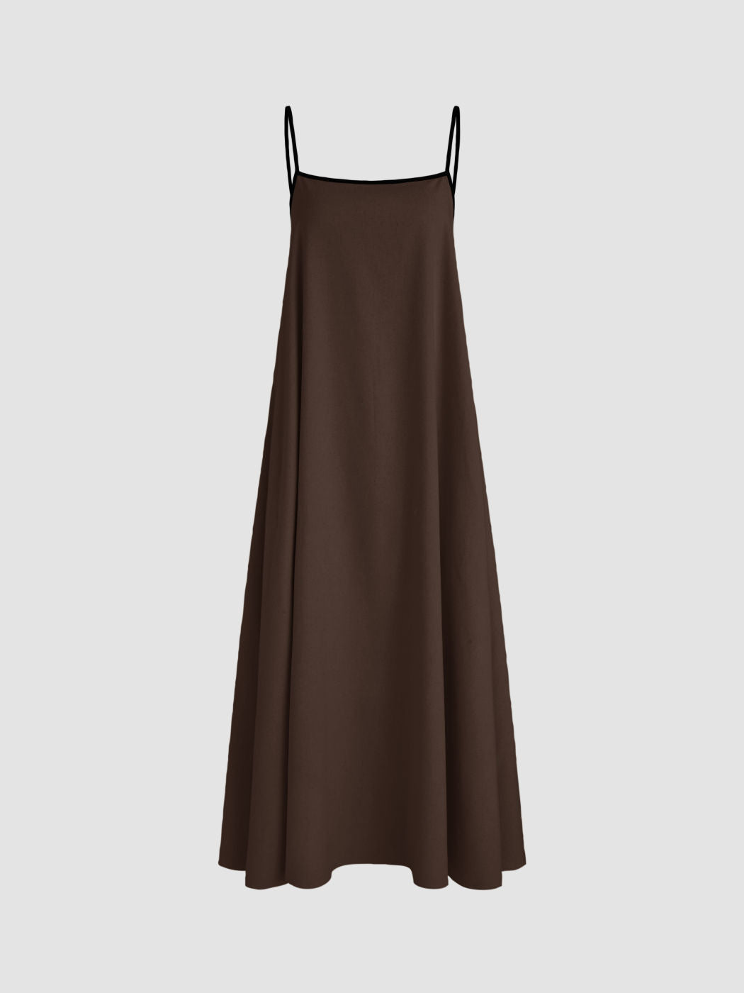 Linen-blend Square Neck Knotted Beaded Cami Maxi Dress